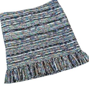Ann Taylor, Multicolored Woven Fringed Hem Skirt. Sz 18